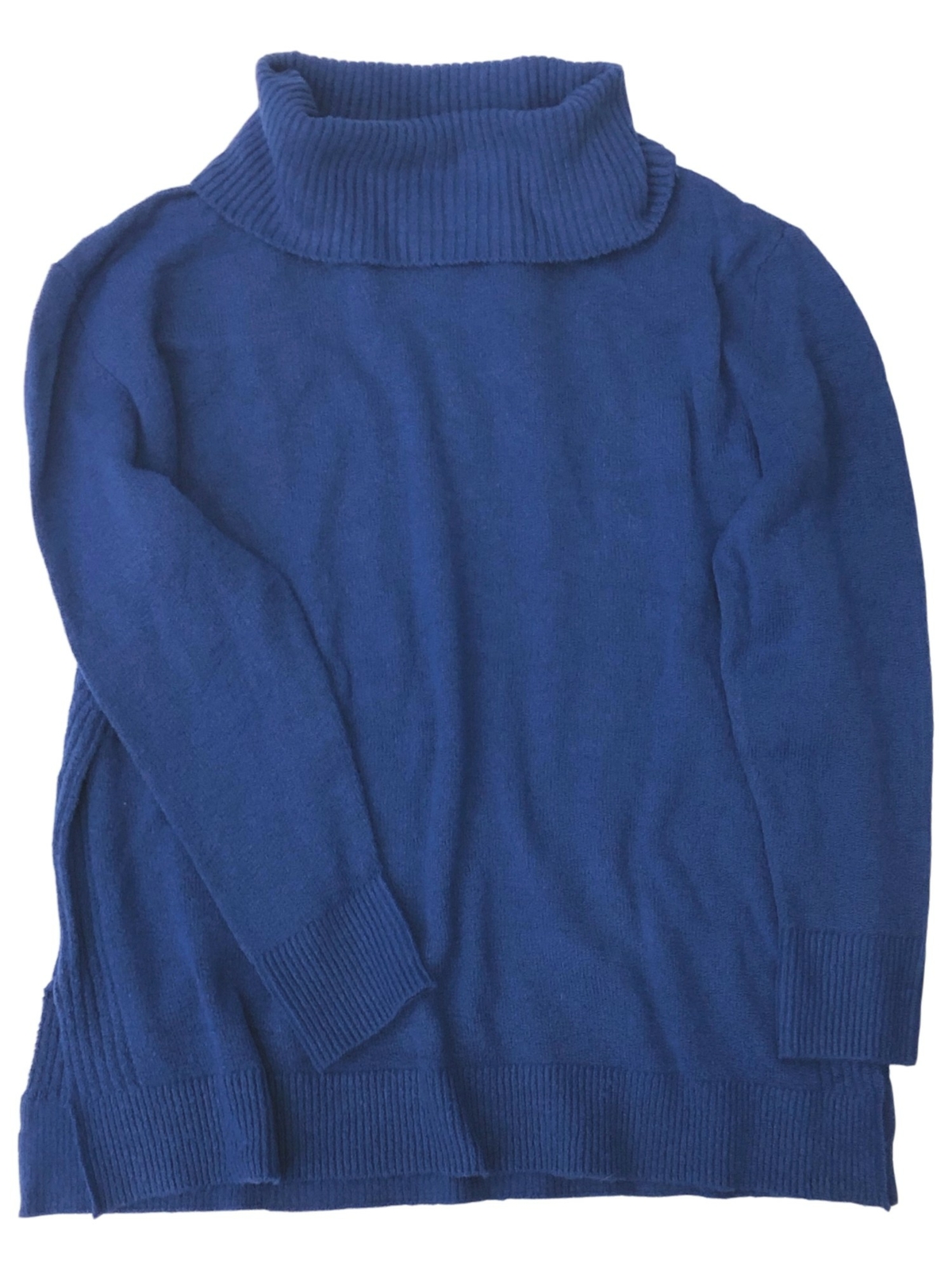 Junior Womens Blue Cowl Neck Split Side 