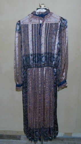 Vintage 70's THE SILK FARM VINTAGE Blue Floral dre