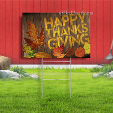 Happy Thanksgiving Turkey Day Holiday Season Fall Decoration Yard Sign Design B5