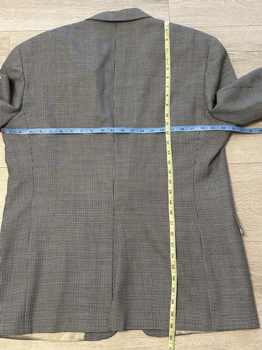 Vintage Hart Schaffner & Marx Wool Sport Coat Size 43R Tan Black Houndstooth - Picture 9 of 13