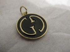 GUCCI   ZIPPER PULL CHARM GOLD , black  tone metal , 22mm X 20MM