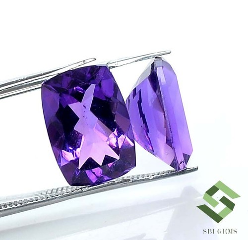 Certified Natural Amethyst Cushion Cut Pair 14x10 mm 12.48 Cts Loose Gemstones - Picture 4 of 7
