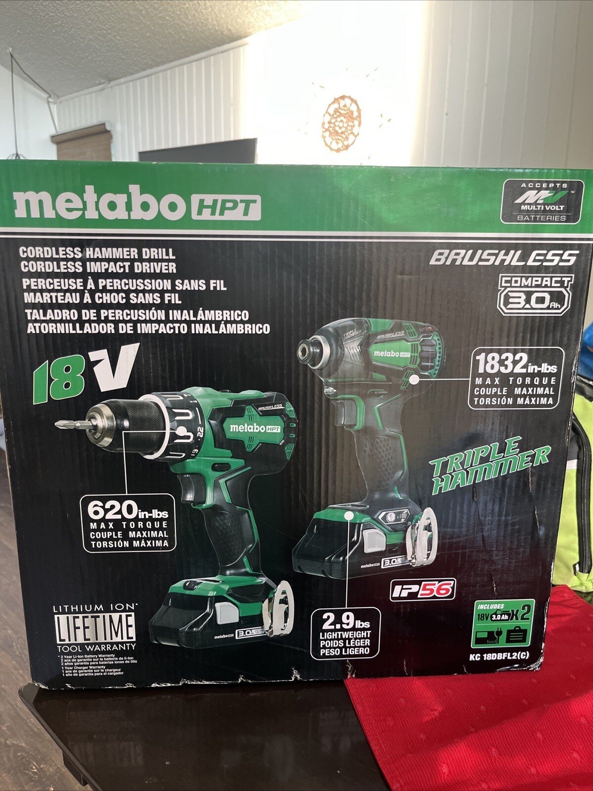 Metabo HPT KC18DBFL2TM 18V Hammer Drill and Impact Driver Combo Kit