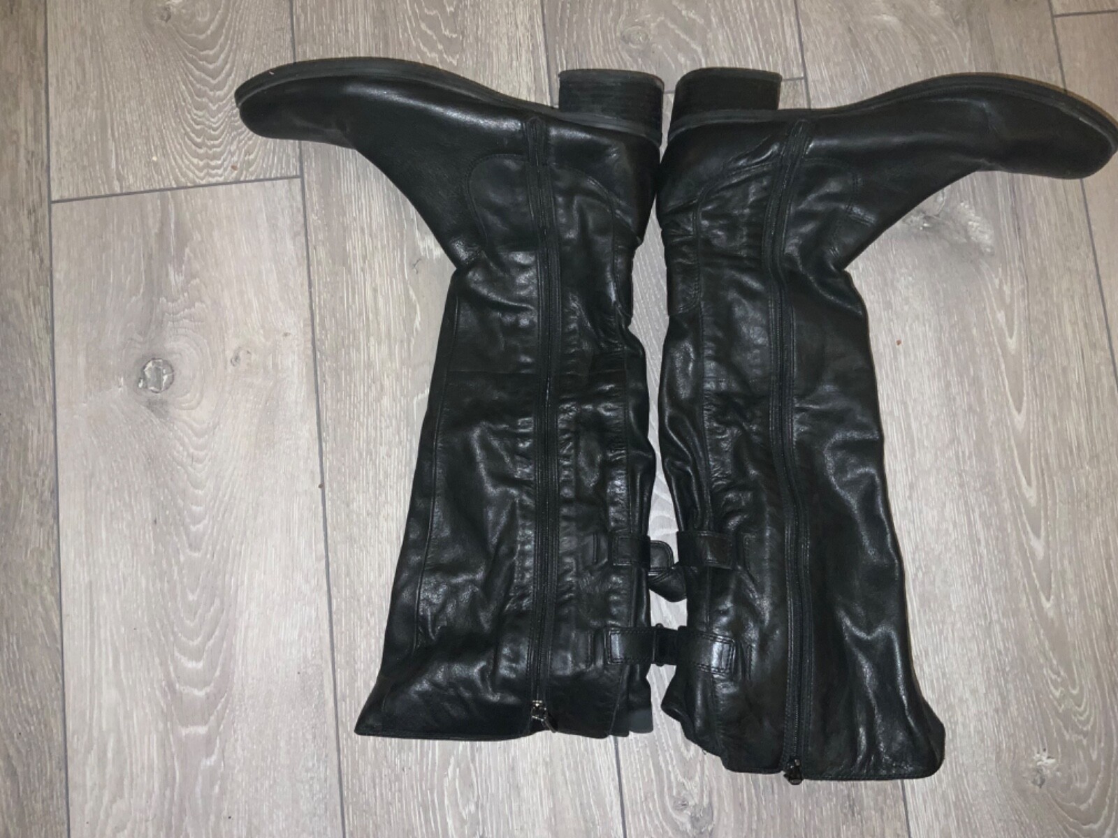 Ladies Black Clarks leather Knee High Riding Style Boots size UK 9D eBay