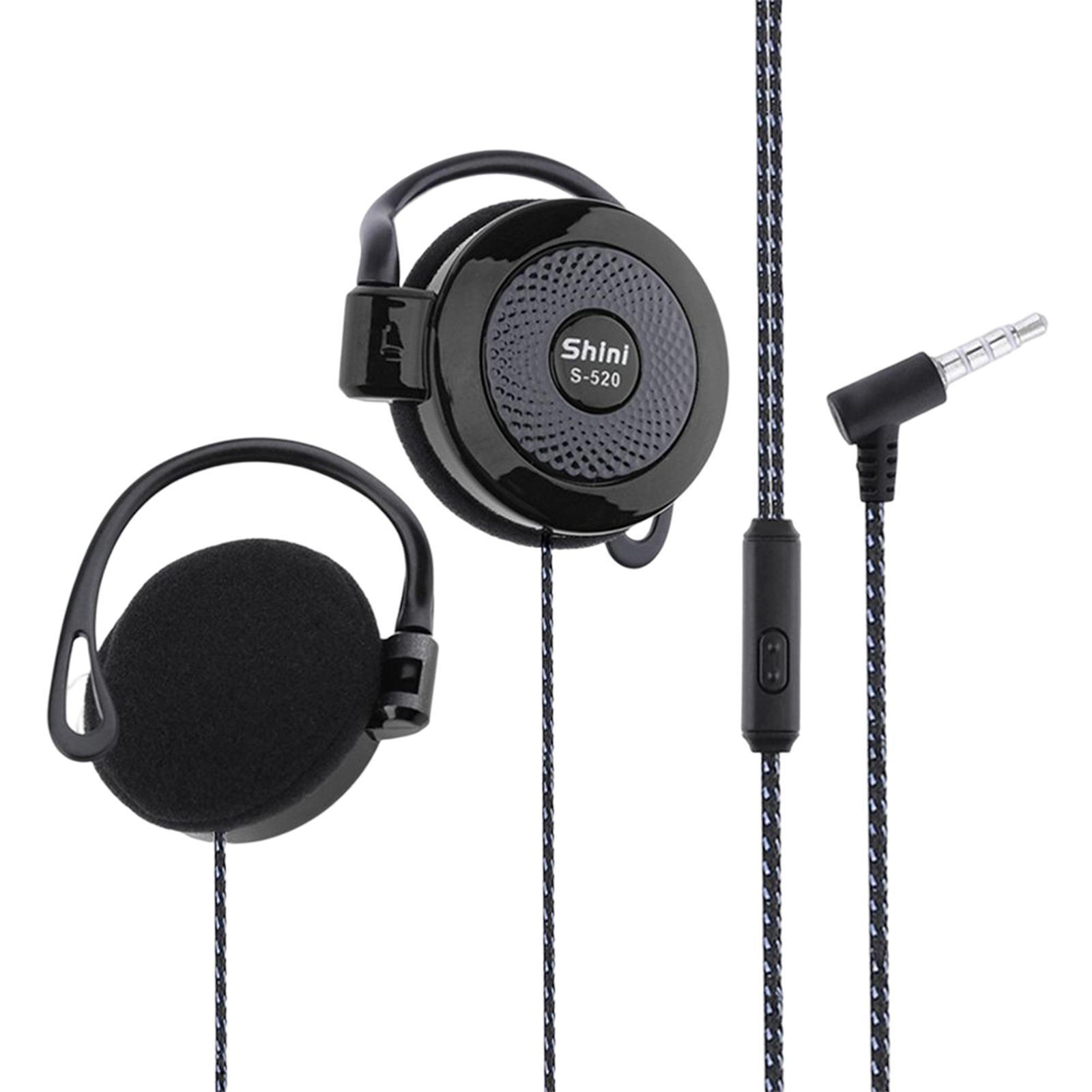 Ear Clip Headphones Wired 3.5mm Ear Hook Stereo Earbuds Running Workout Jogging