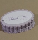 Vintage Thank you  oval Lilac/white gift tags, Pk50. All occasions