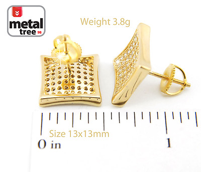 1 Paio Di Orecchini Quadrati Da Uomo In Stile Hip Hop Rock Placcati In - Foto 2