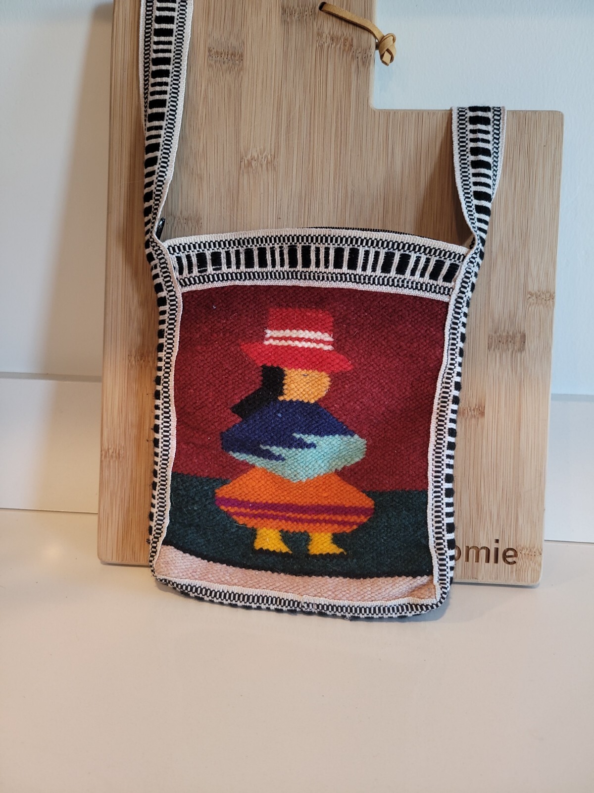 Shoulder Bag Small Wool Zipper Lined Graphic Design-image