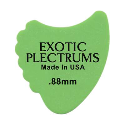 Exotic Plectrums Delrin Green Guitar Pick - Med Hvy 0.88mm Made In USA Shark Fin