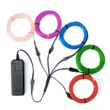 LED Atmosphere Glow EL Wire Neon String Strip Lights Rope Tube Lamp + Controller