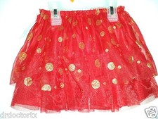 NWT RED POLKA DOT TODDLER GIRLS TUTU STYLE SKIRT PRINCESS GLITTERY NEW 