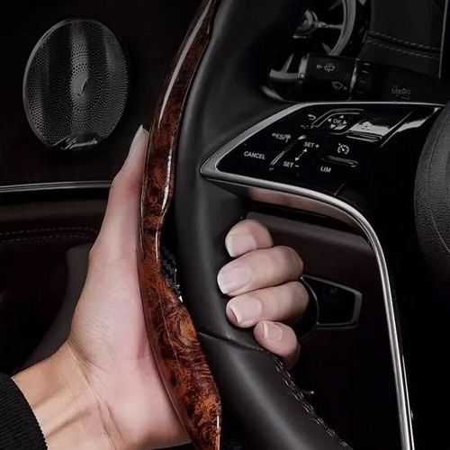 Wood Grain Texture Universal Car Steering Wheel Booster Cover NonSlip Accessory - Picture 19 of 25