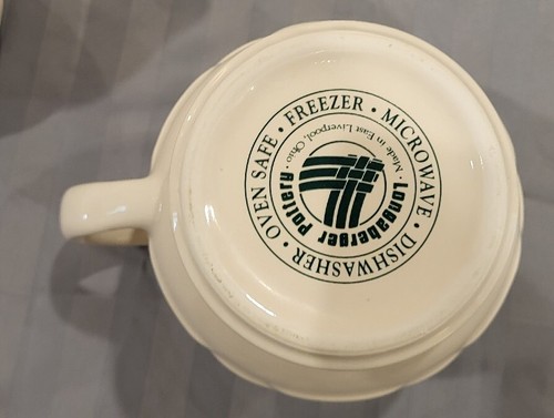 Longaberger Pottery Woven Traditions Green 1 QT Juice Pitcher. Made In USA - Picture 4 of 4