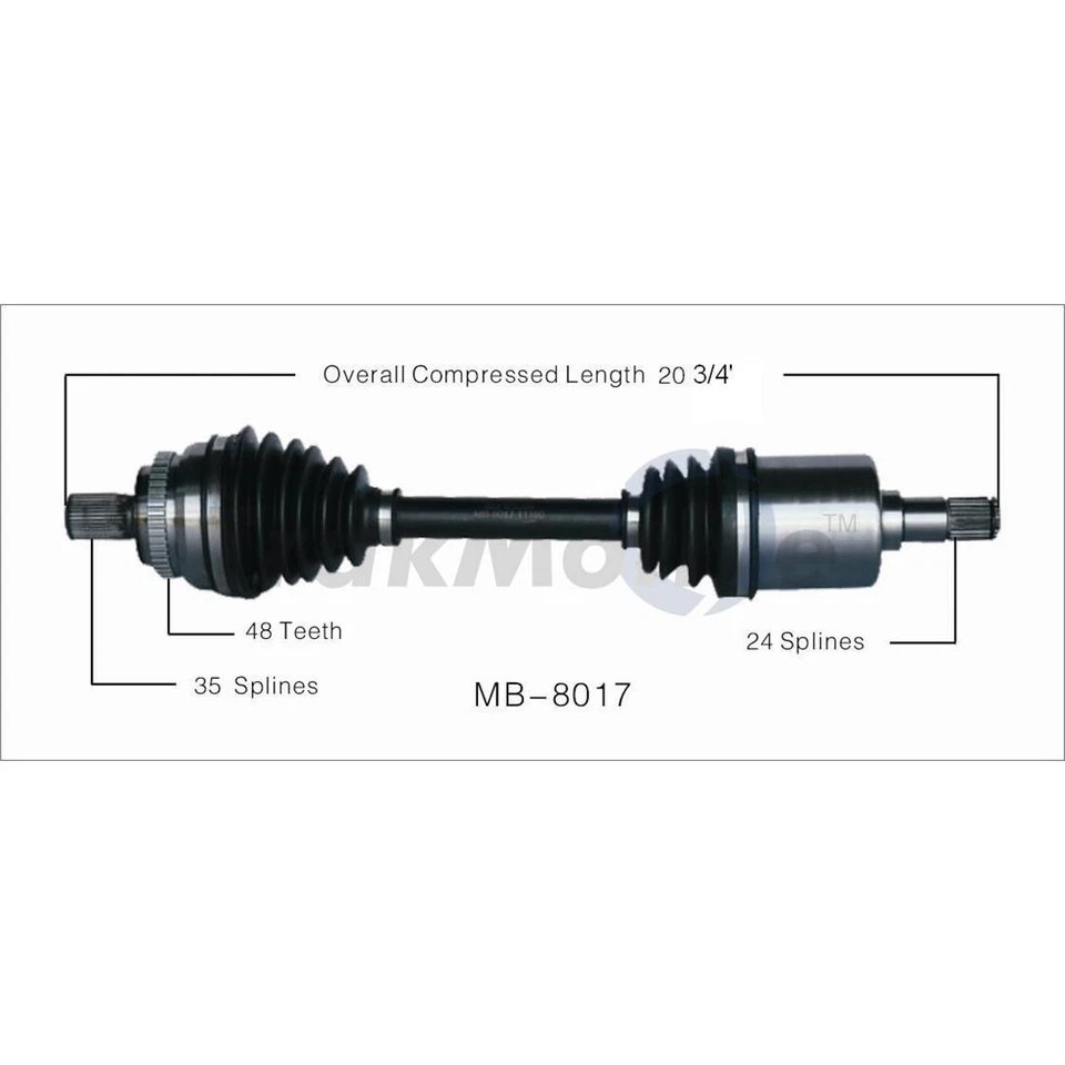 TrakMotive Front Pair CV Axle Shaft Joint For Mercedes-Benz E430 2002 2001 2000 - Image 3 of 3