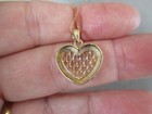 10K Yellow & White Gold Diamond-Cut Heart Pendant Necklace 18" N5 — photo 4