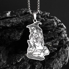 Fashion Girl Pendant Necklace Stainless Steel Chain Jewelry Gift Wholesale