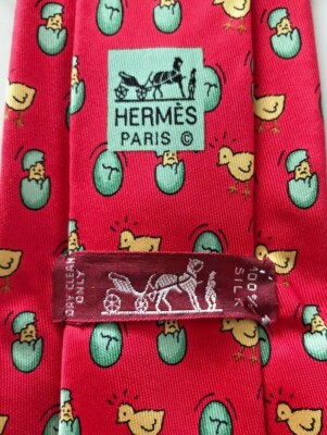 エルメス HERMES ネクタイ Hermes 100% Authentic Silk Tie Model 7532 IA Chicks Hatching Made
