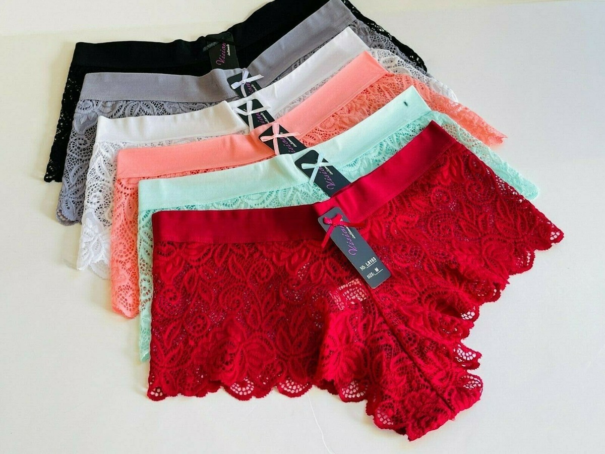 Secret Collection～RED～ 6-12 Women Boyshort Lace Hipster Cheeky SHORT UNDIES UNDERWEAR