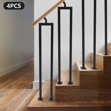4pcs U-Shaped Stair Handrail 36inch Metal Stair Handrail Decorative Railing NEW