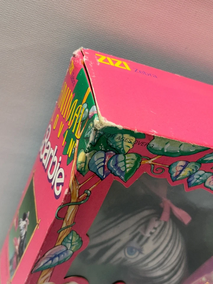 1988 ANIMAL LOVIN BARBIE SAFARI FUN CUDDLY FRIEND ZIZI ZEBRA 1393 MATTEL NEW - Image 2 of 4