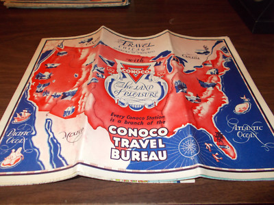 1933 Conoco Chicago/ Century of Progress Exposition Vintage Road Map 