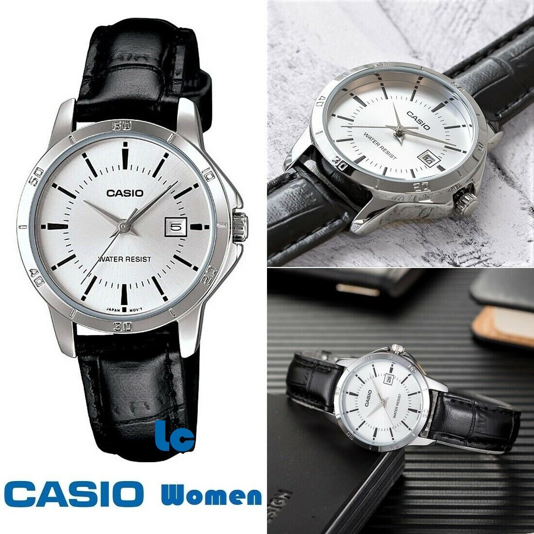 Reloj Analogico CASIO LTP-V004L-7A - Correa De Cuero - Reloj Cuarzo Para Mujer
