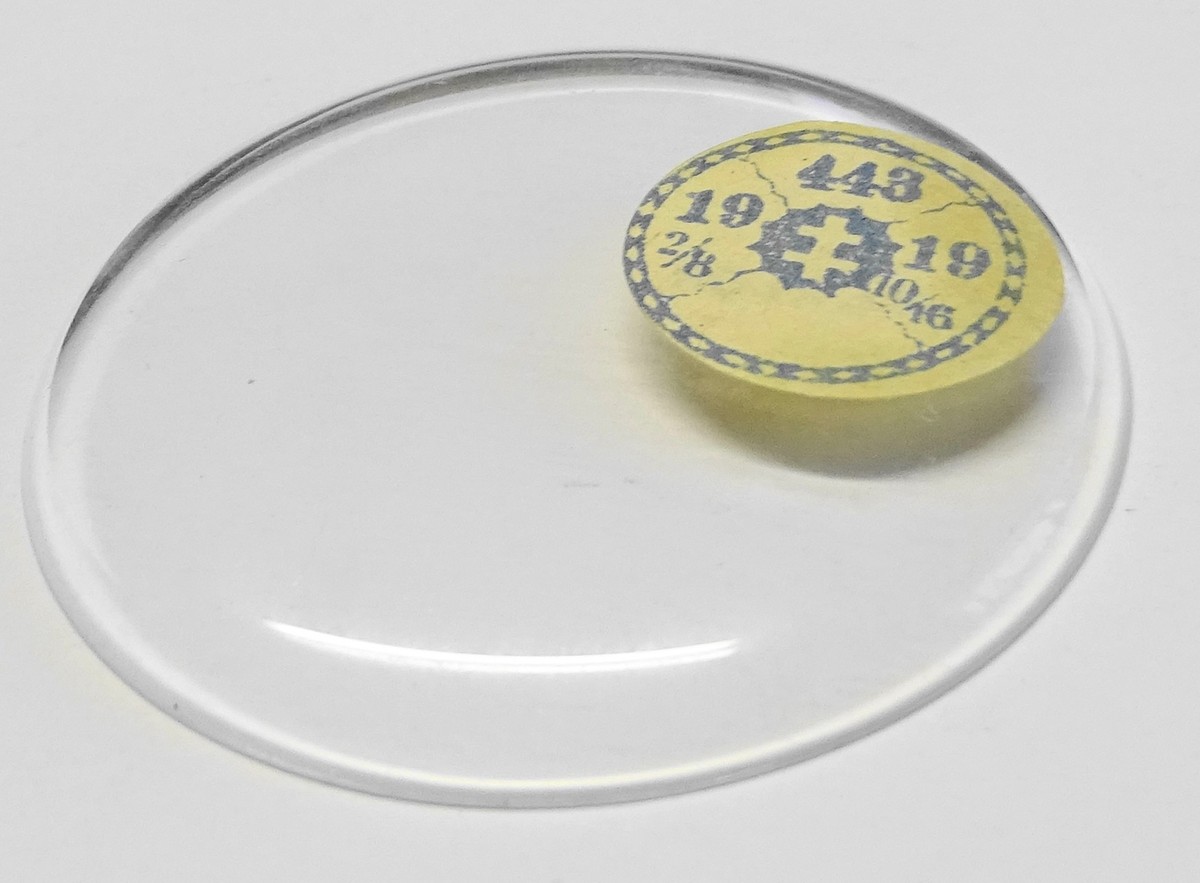 Verre Bombé Pour Montre Gousset - Diamètre 44.3 Mm - Dôme Bas - Fabriqué En France