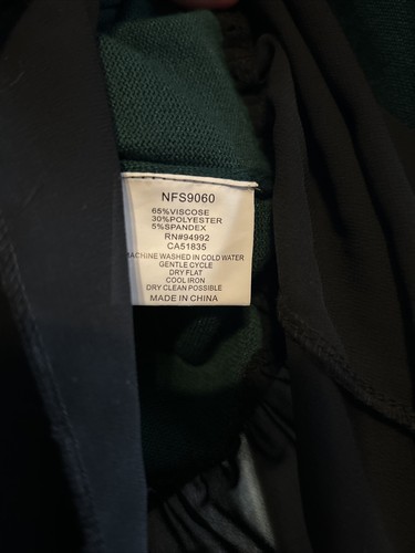 Patrizia Luca Green Black Knit Long Sleeve Top Sheer Bottom Size Medium - Picture 7 of 8