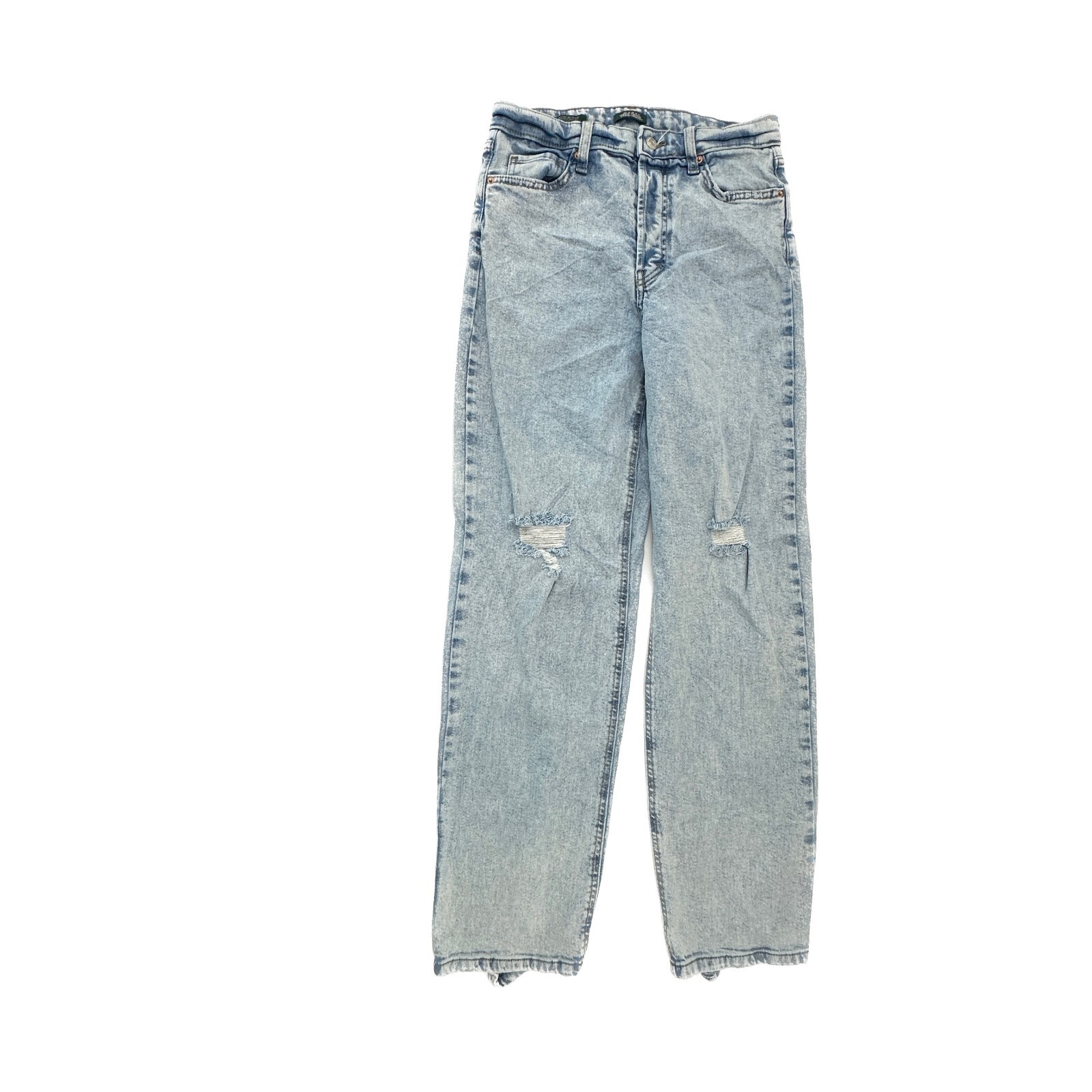 Wild Fable High Rise 90's Straight Button Fly Distressed Womens size 6 Blue Jean
