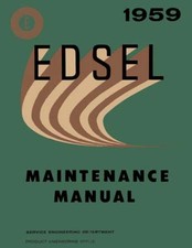 1959 Edsel Corsair Ranger Villager Shop Service Repair Manual Engine Drivetrain
