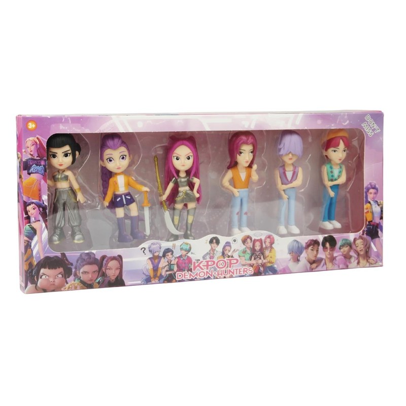 For KPOP PVC Demon Hunters Figure Set 6 Unique Characters Collectible Display