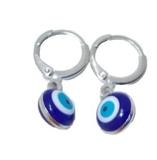 Beautiful Evil Eye Earrings Huggie Hoop Dangle Blue Evil Eye Jewelry Brand New