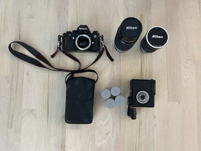NIKON F3 Eye Level SLR 35mm Film Camera Body 55mm 2 Lenses Made in Japan