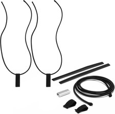 2 Pcs Replacement Wakeboard Tower Rack Bungee Cords with Pull Tab Black Elastic