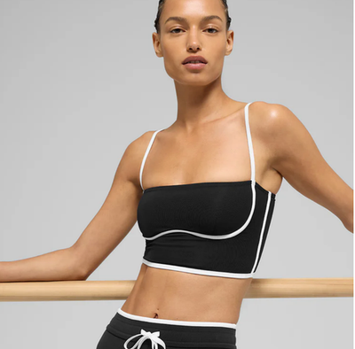 alo Airbrush Stream Lined Bra Tank in Black - Size L