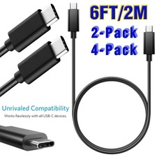 6FT USB-C to USB-C Fast Charging Cable Cord For iPad Air 5th 4th iPad Mini 7 6