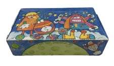 General Box Co. Pencil Box Collectible Robots Space Beep Boop Bleep 8" VTG