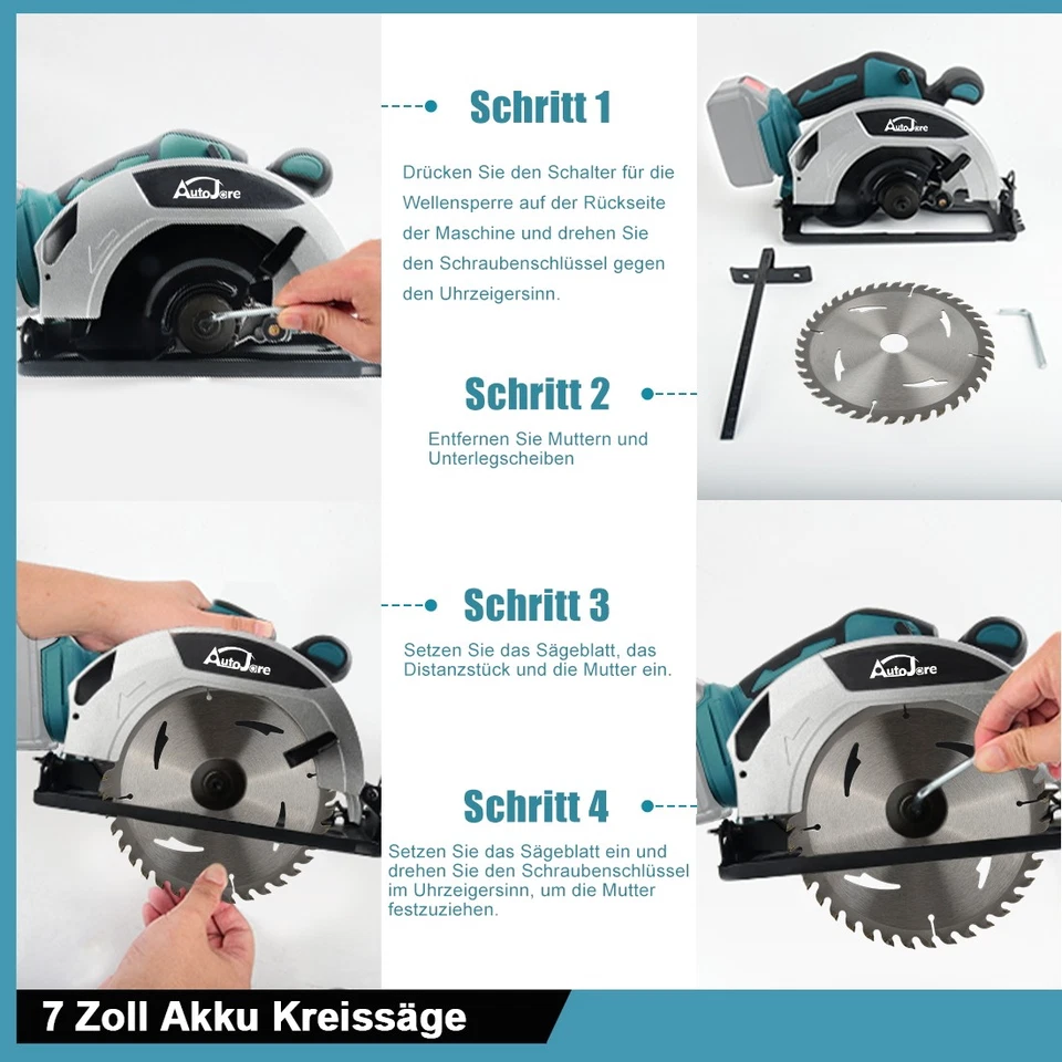 185mm Für 18V Makita Akku Handkreissäge Säge Kreissäge Kabellos Bürstenlosen DHL - Bild 4 von 4