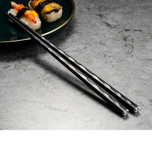 5 Paia Bacchette Giapponesi Alimenti Sushi Bastoncini Antiscivolo Riutilizzabili Posate Coreane S - Foto 19 di 36