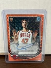 2025-26 Bowman Chrome Lachlan Olbrich Orange Geometric Auto #/25 1st RC Bulls