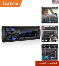 Single Din Car Stereo Bluetooth: 1-Din Car Radio Receiver - in Dash Digital M...