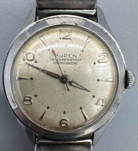 VTG Mens Buren WW2 Era Buren Water & Shock Resistant Mens Watch Works Great! - Picture 2 of 5