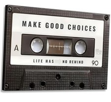 Inspirational Office Wall Art Picture Vintage Cassett Tape 16"L x 12"W Canvas