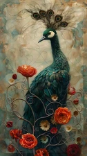 Home Decor Wall Art Animals Birds Peacock Abstract Painting Prints On Canvas 354