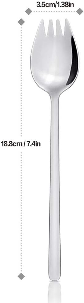 IQCWOOD Sporks, 4-Pack 18/10 Stainless Steel Fork, Metal 7.4 Inches, Silver 