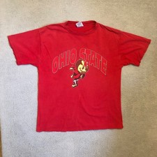 90s Vtg Ohio State Buckeyes Brutus T-Shirt XL Red Tultex NCAA Football