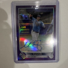 Topps 2022 Chrome Mike Zunino Chrome Veteran Autographs #CVA-MZ Purple /250