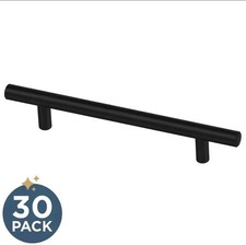 30-Pack Simple Bar 5-1/16 In. 128 Mm Modern Matte Black Cabinet Drawer Pulls