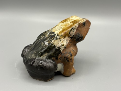 Vintage Unique Glazed Pottery Frog Figurine Nippon YOKO BOEKI Realistic - Picture 4 of 9