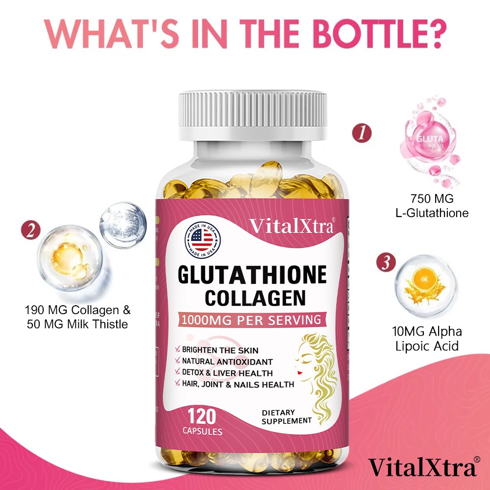 Glutathione Collagen 120 Softgel Support Joint Nail Hair Immune System  Health | eBay